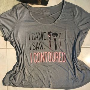 Plus Size Graphic Make Up Tee Shirt